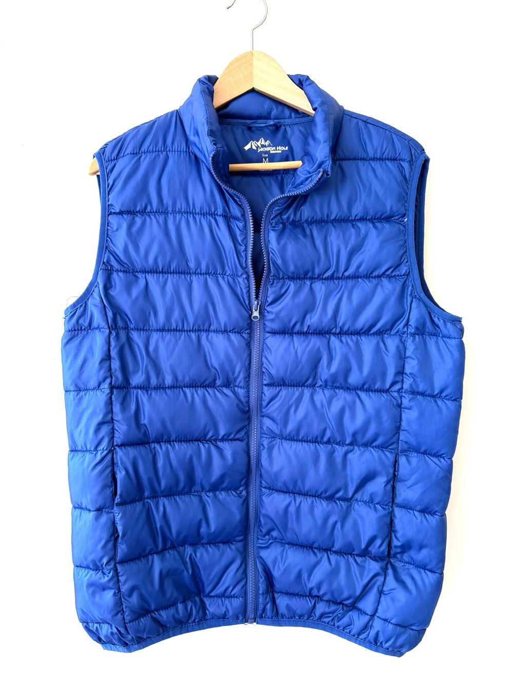 Jackson Hole Mens M Royal Blue Quilted Gilet Puffer Vest Cabincore Gorpcore Cozy